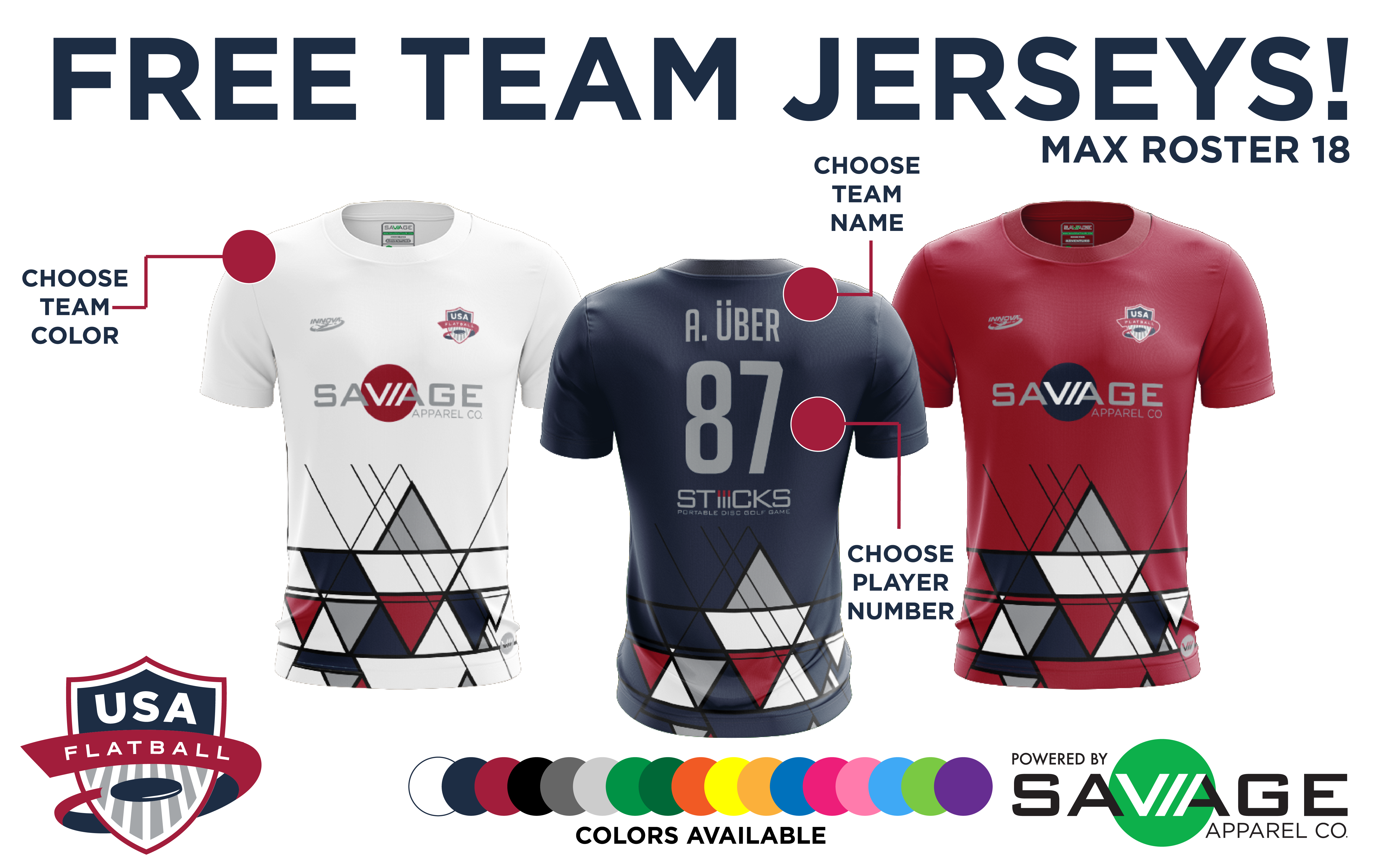 Savage Offers USA Flatball College Championships FREE Full Sub Jerseys!